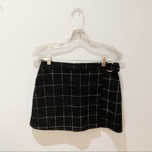 Grid Print Mini Skirt